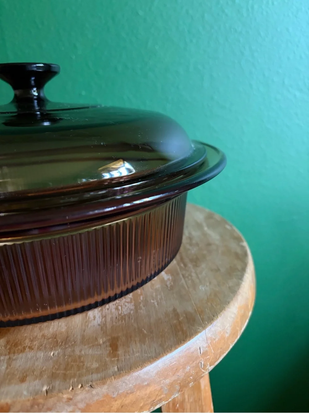 Vintage Corning Visions Amber glass Casserole Dish 2.5 quart